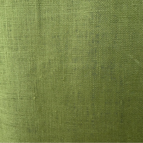 LAZYBONES 100% Linen Short Sleeve Green Midi Dress Drawstring Neck Size XS/S - Picture 5 of 12